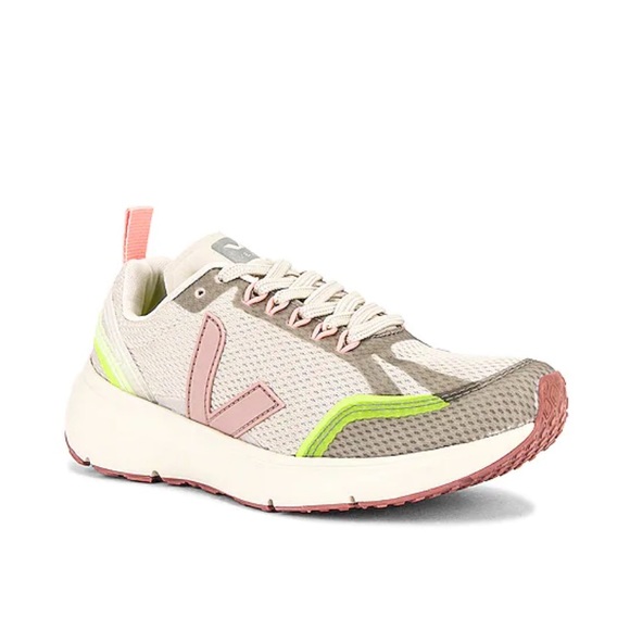 Veja Condor 2 Sneaker in Natural & Parme & Jaune-Fluo Running Shoes Size 36/5 - Picture 2 of 13